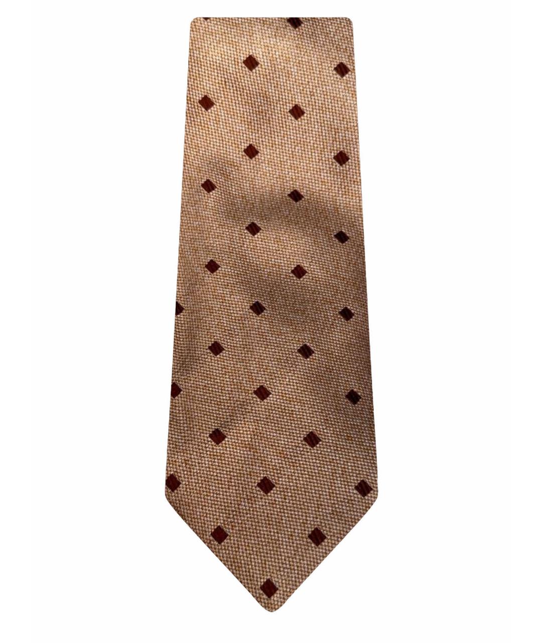KITON Коричневый шелковый галстук, фото 1