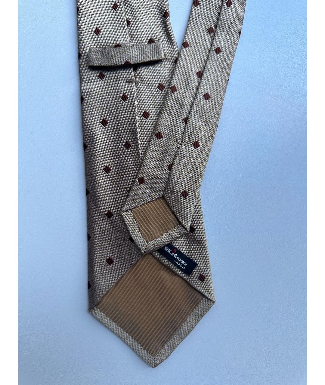 KITON Коричневый шелковый галстук, фото 2