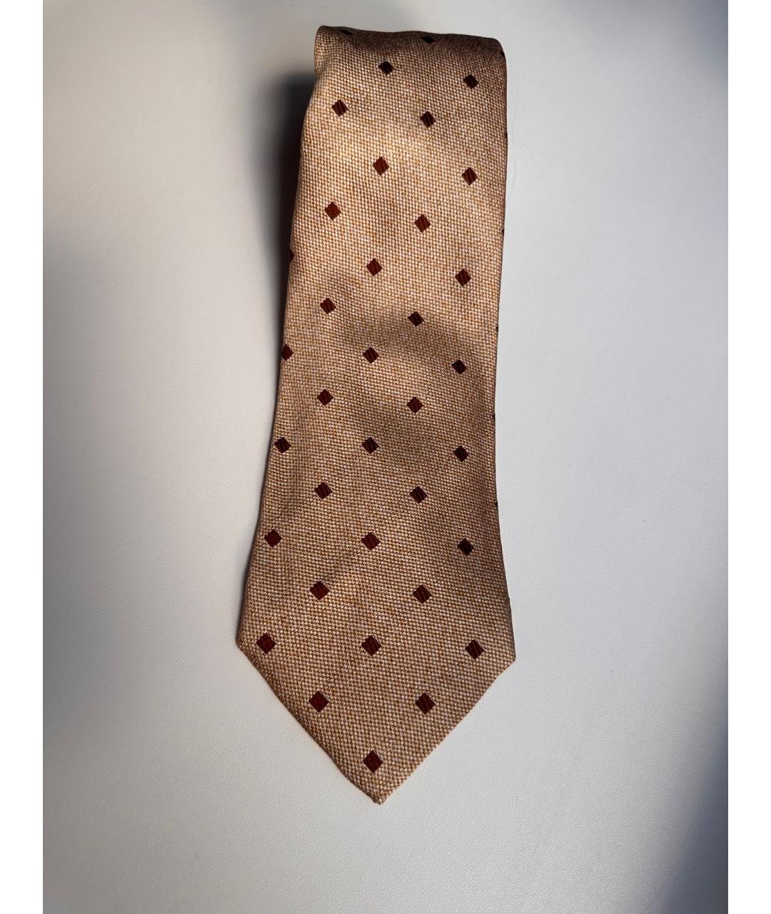 KITON Коричневый шелковый галстук, фото 4