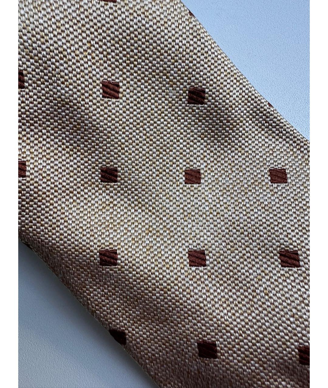 KITON Коричневый шелковый галстук, фото 3