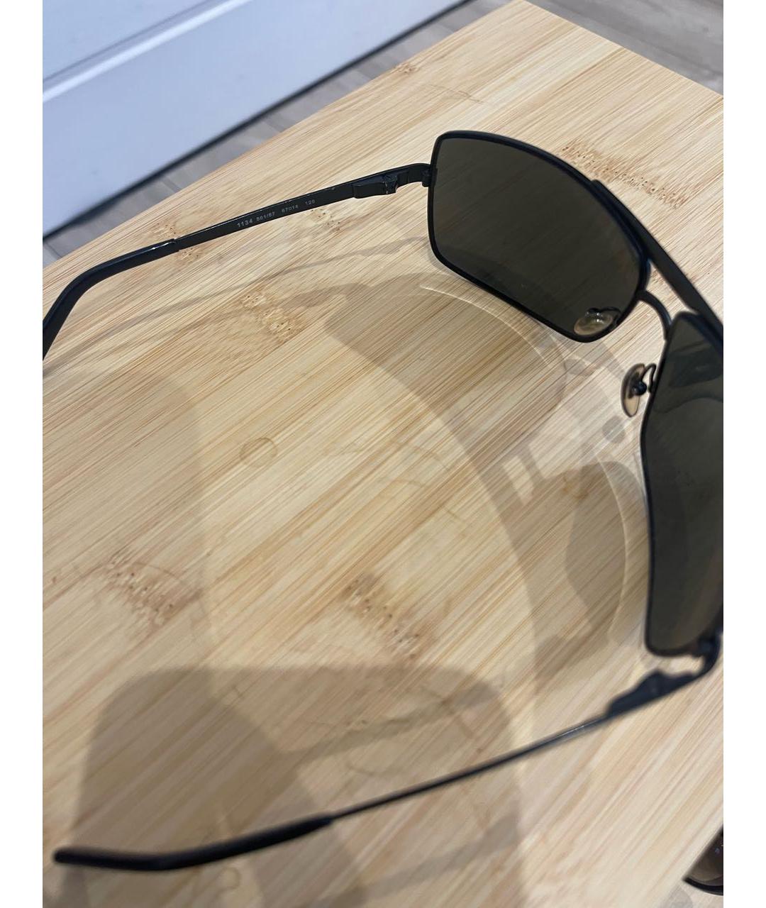 SALVATORE FERRAGAMO Черные металлические солнцезащитные очки, фото 2