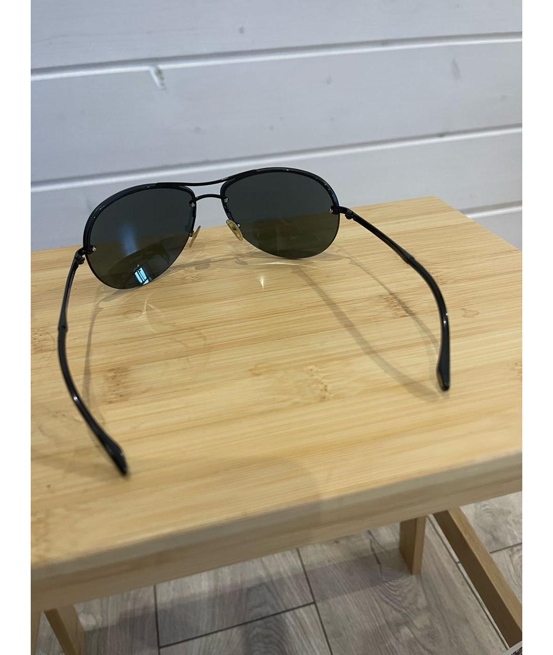 GIORGIO ARMANI Черные металлические солнцезащитные очки, фото 3