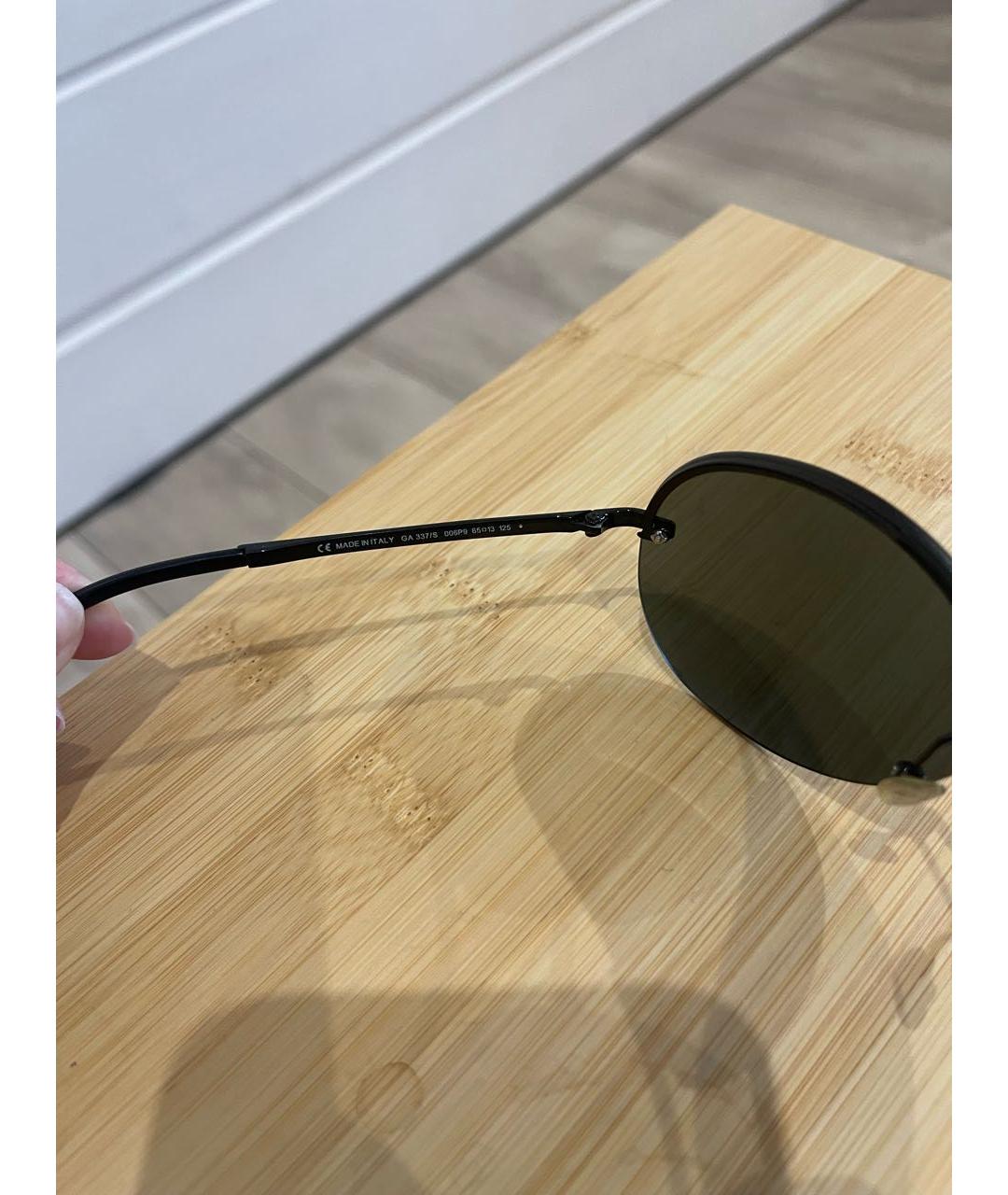 GIORGIO ARMANI Черные металлические солнцезащитные очки, фото 4