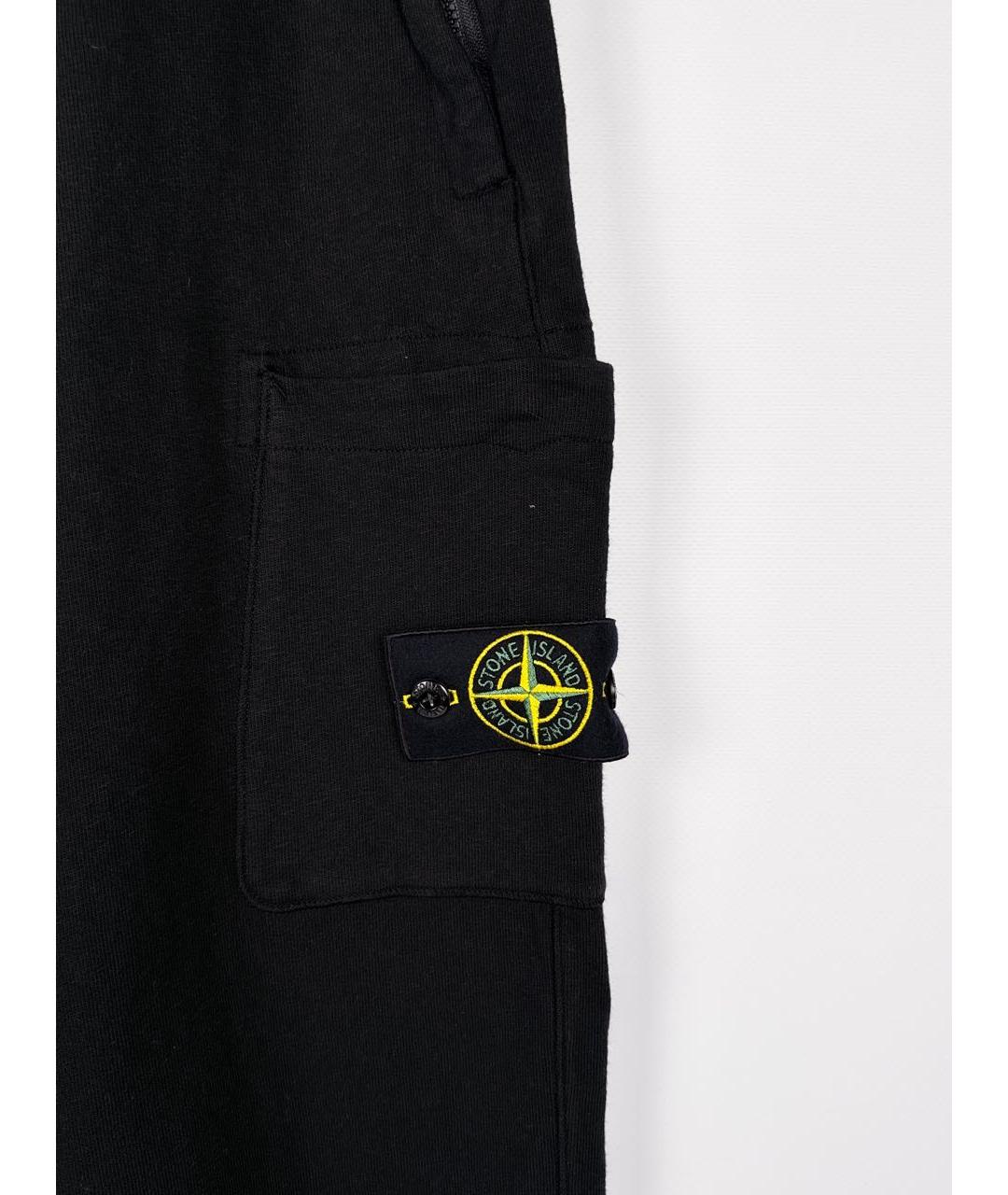 STONE ISLAND Черные хлопковые повседневные брюки, фото 6