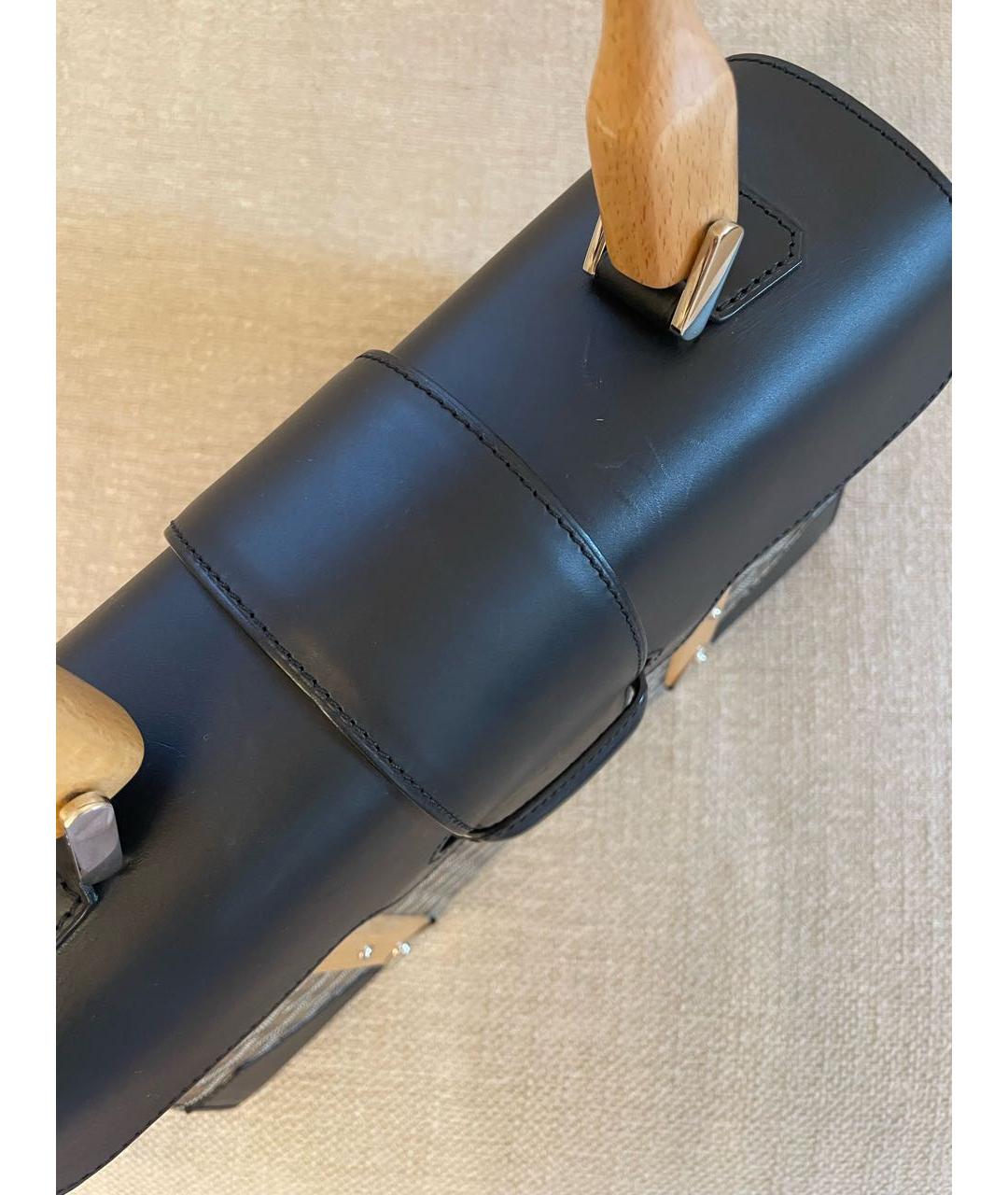 GOYARD Черная кожаная сумка с короткими ручками, фото 5