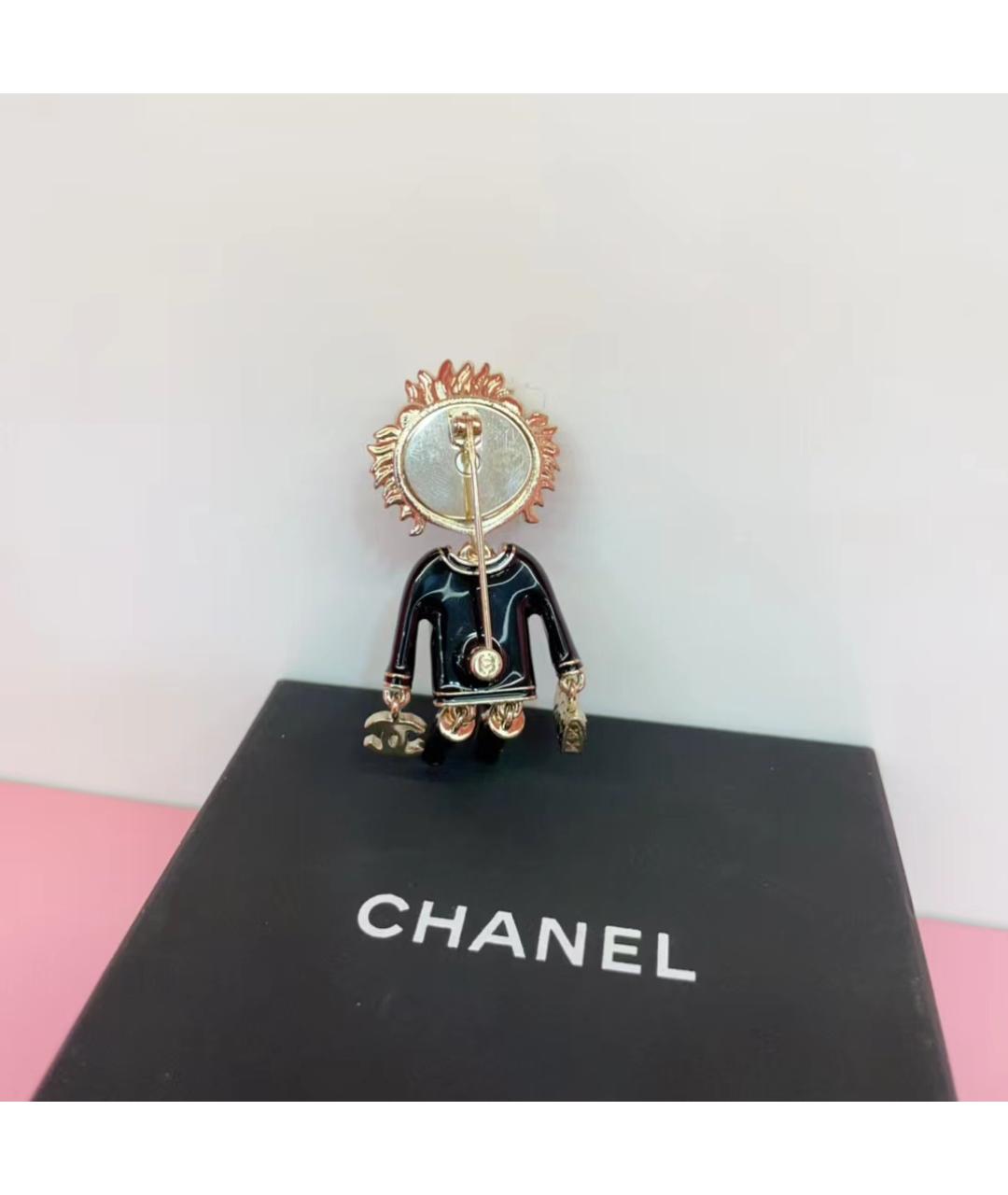 CHANEL Черная брошь, фото 4