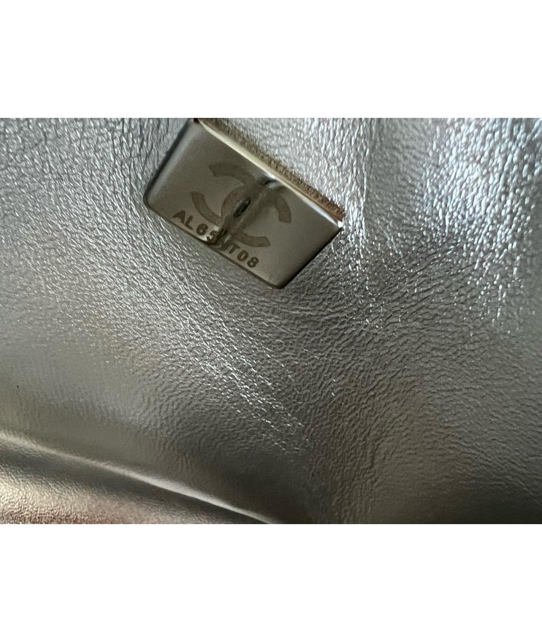 CHANEL Серебряная кожаная сумка через плечо, фото 6