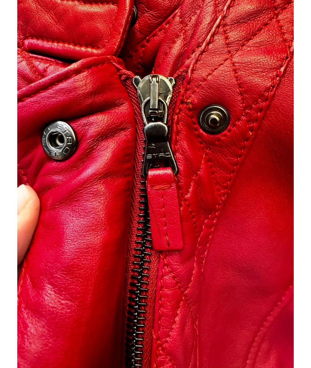 ETRO Красная кожаная куртка, фото 4