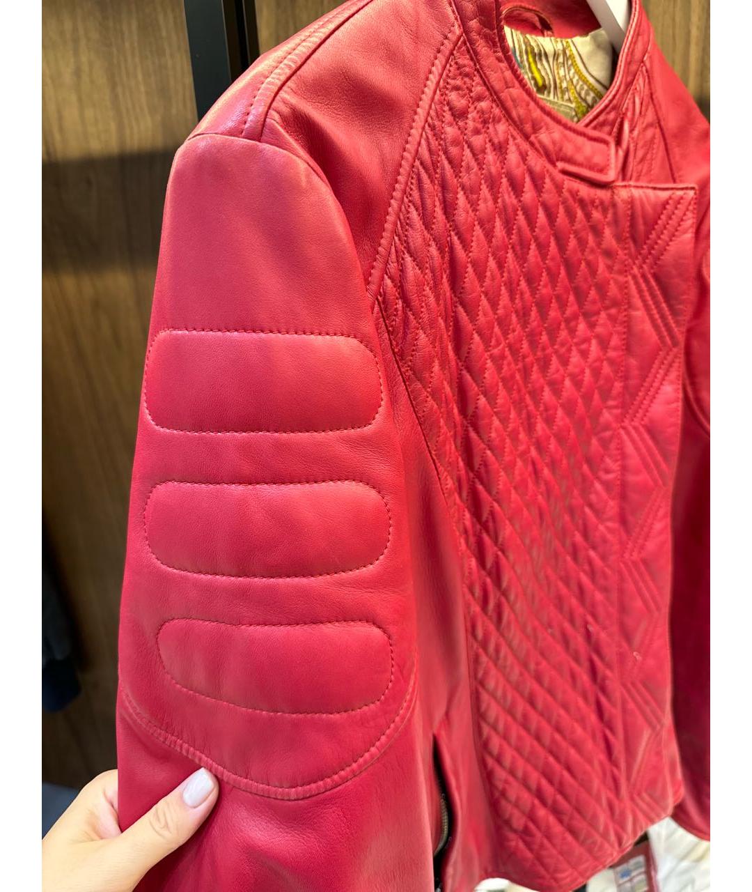 ETRO Красная кожаная куртка, фото 5
