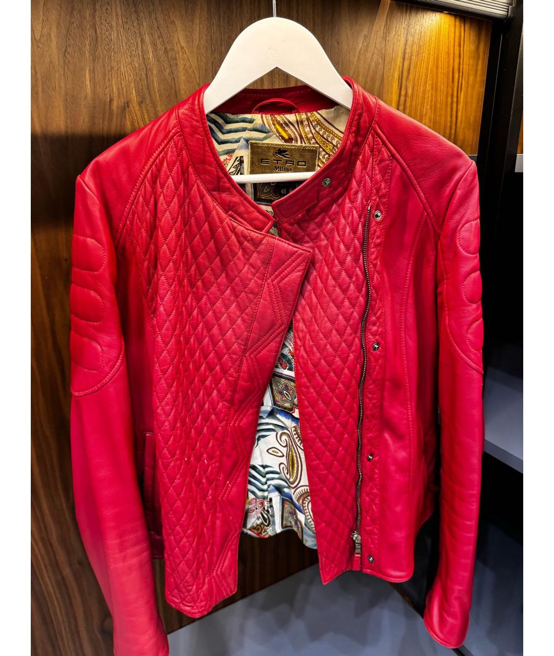 ETRO Красная кожаная куртка, фото 3