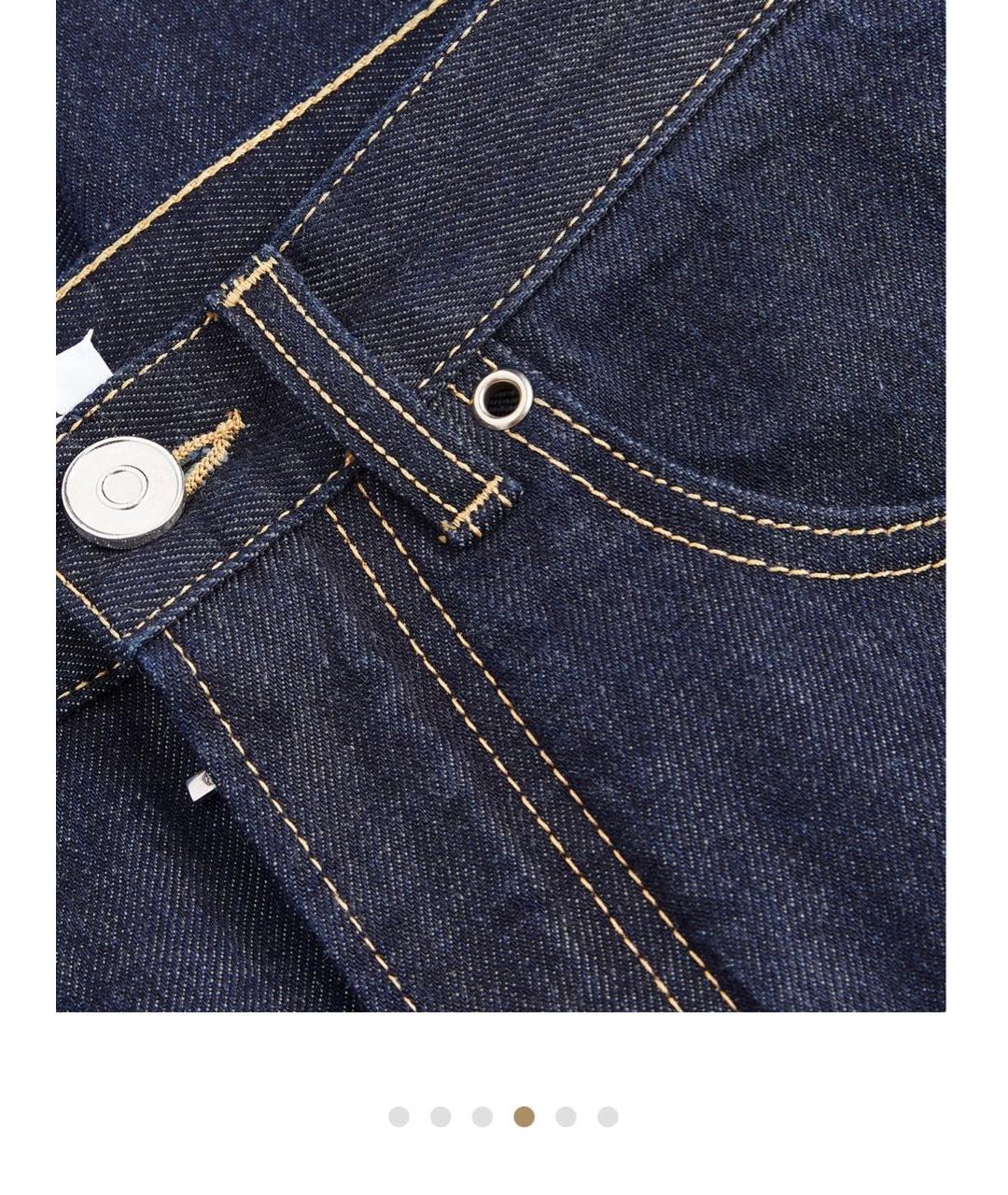 ALAIA Темно-синие хлопковые прямые джинсы, фото 6