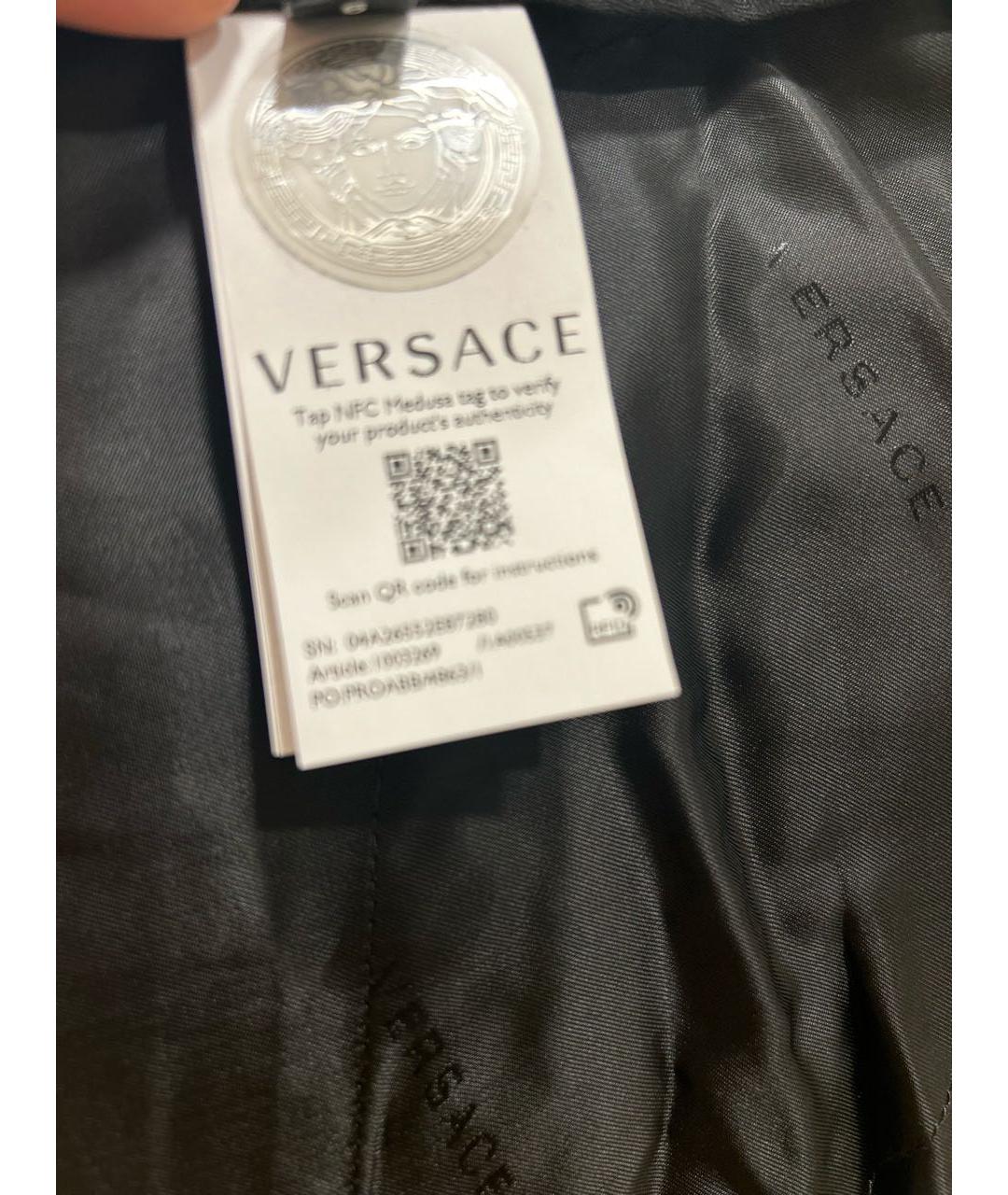 VERSACE Черные шерстяные брюки узкие, фото 5