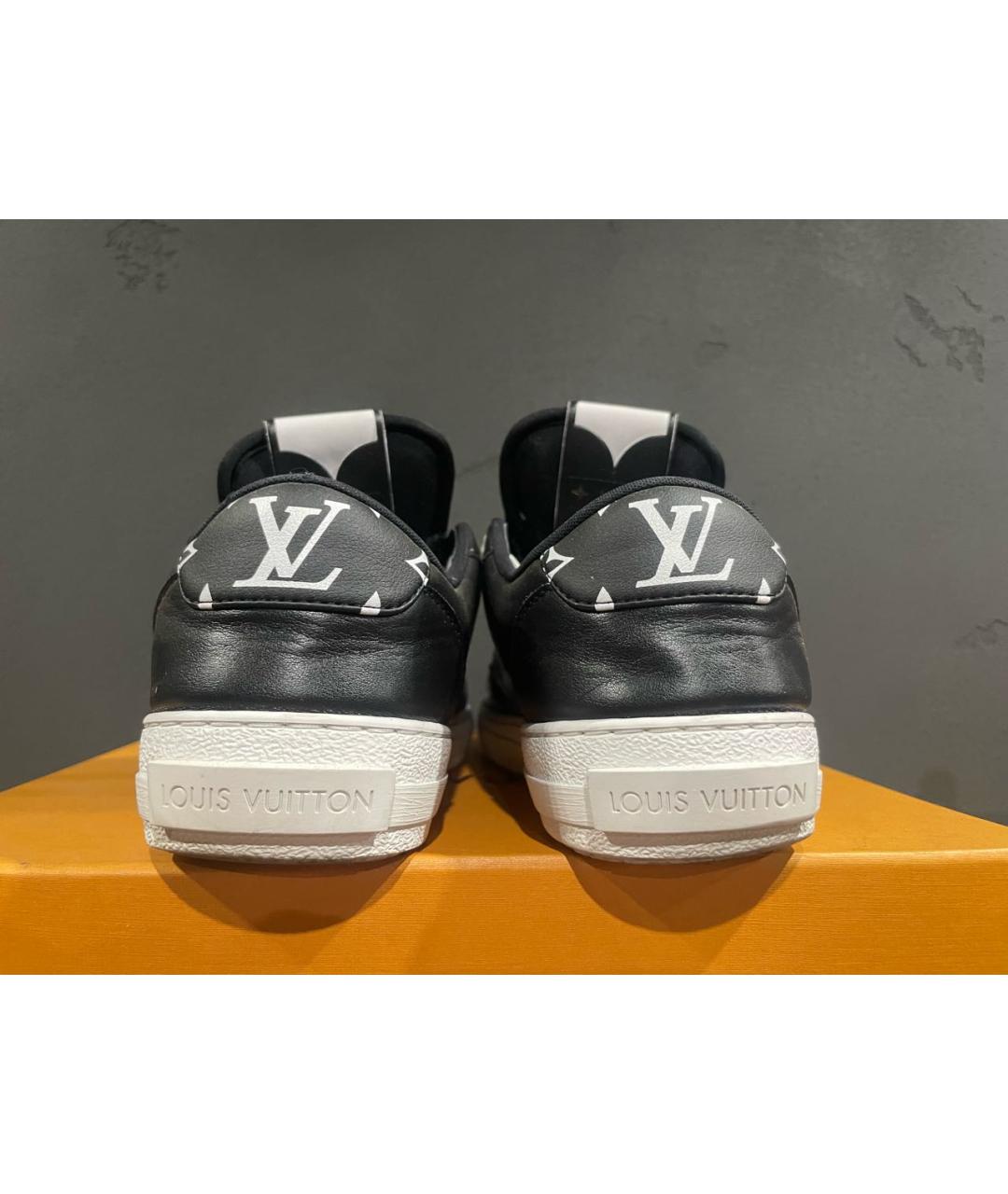 LOUIS VUITTON PRE-OWNED Черные кожаные низкие кроссовки / кеды, фото 3