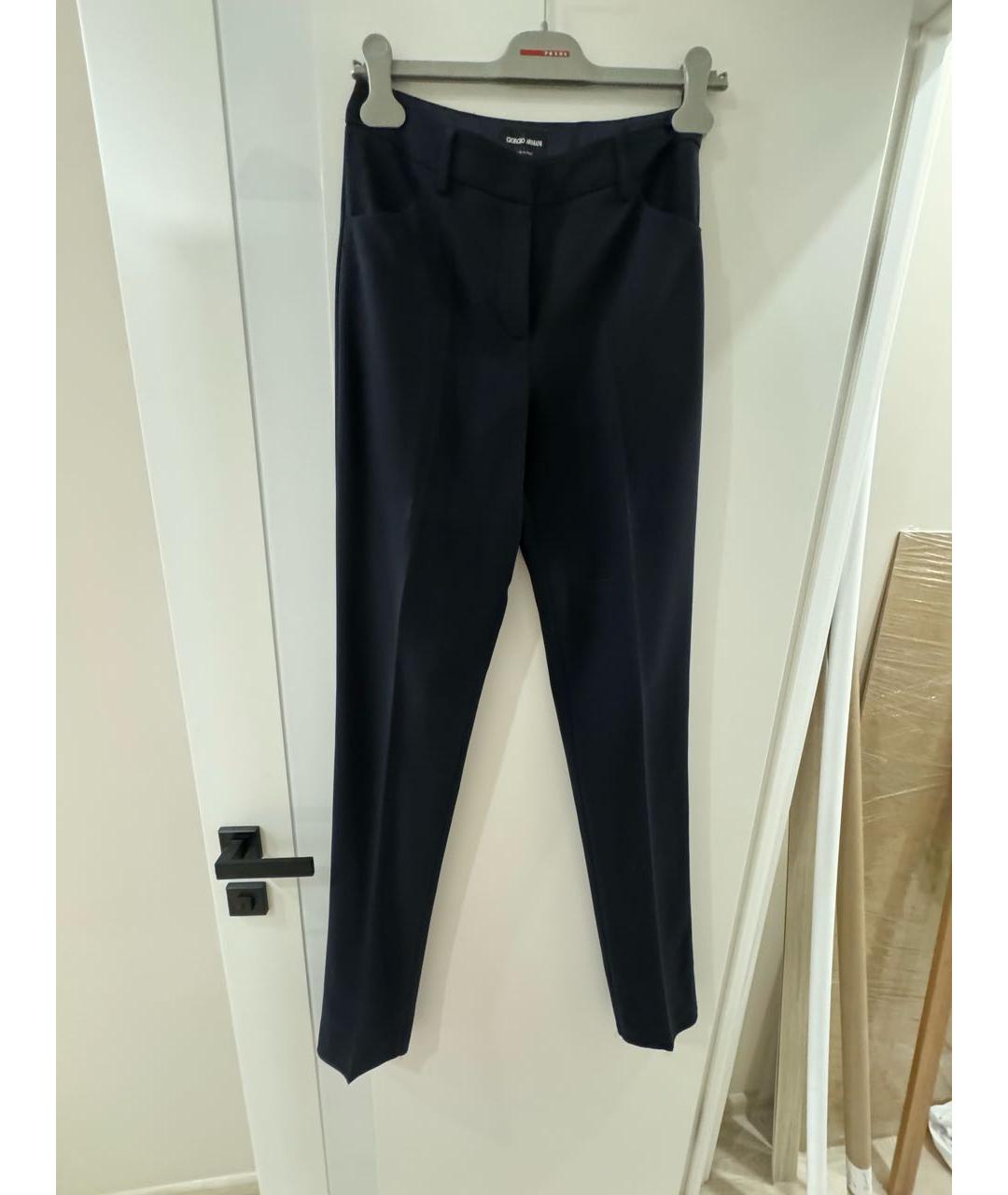 GIORGIO ARMANI Темно-синие шерстяные брюки узкие, фото 5