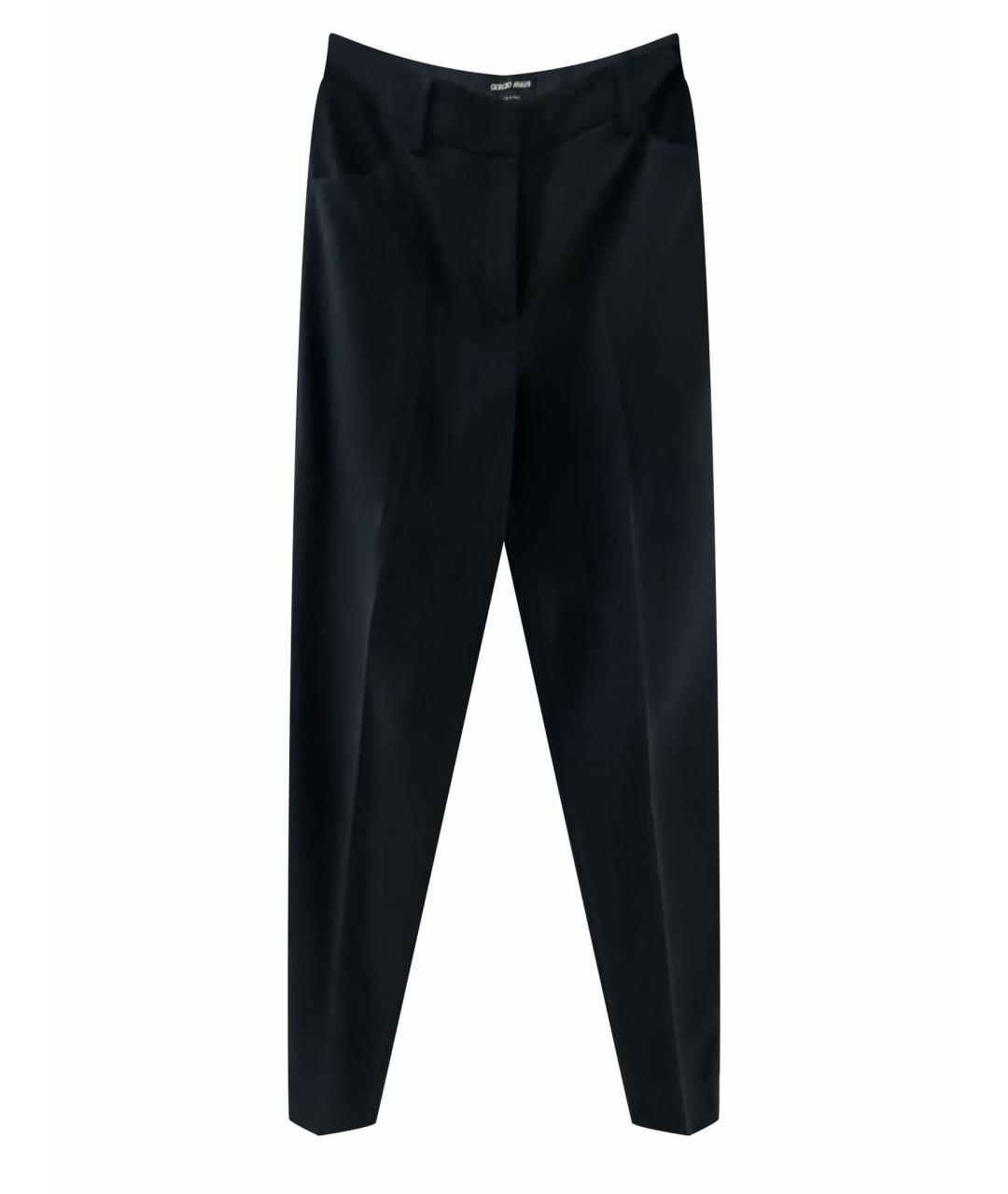 GIORGIO ARMANI Темно-синие шерстяные брюки узкие, фото 1