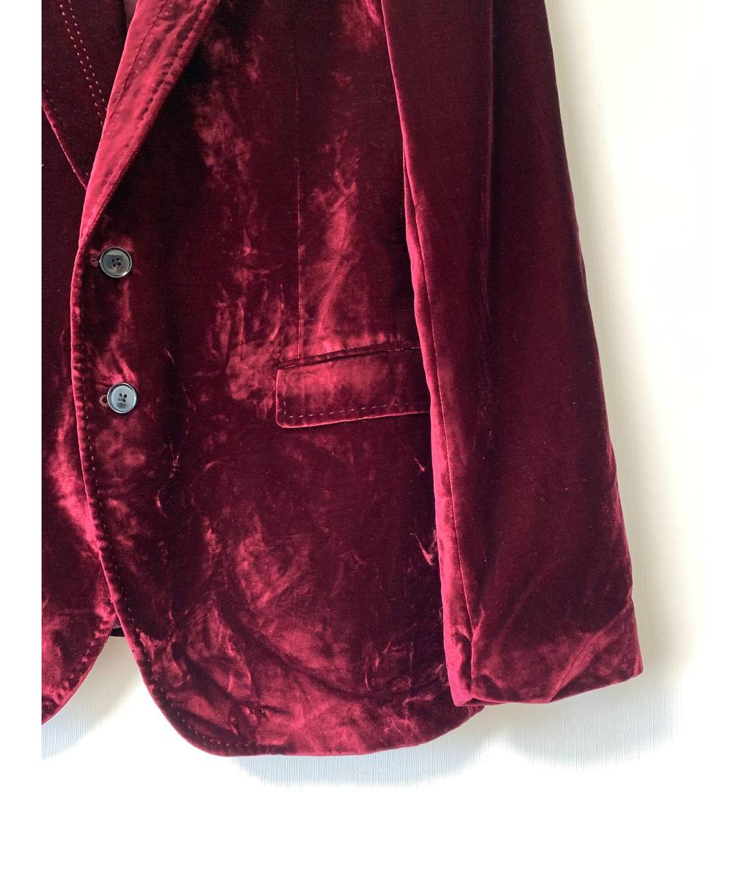 DOLCE&GABBANA Бордовый бархатный пиджак, фото 6
