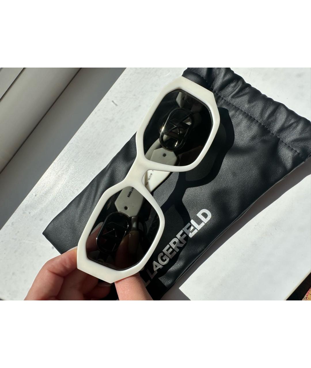 KARL LAGERFELD Белые солнцезащитные очки, фото 4