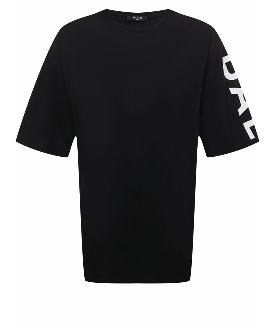 BALMAIN Черная хлопковая футболка, фото 1