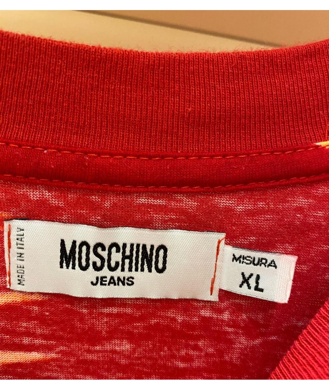 MOSCHINO Красная хлопковая футболка, фото 5