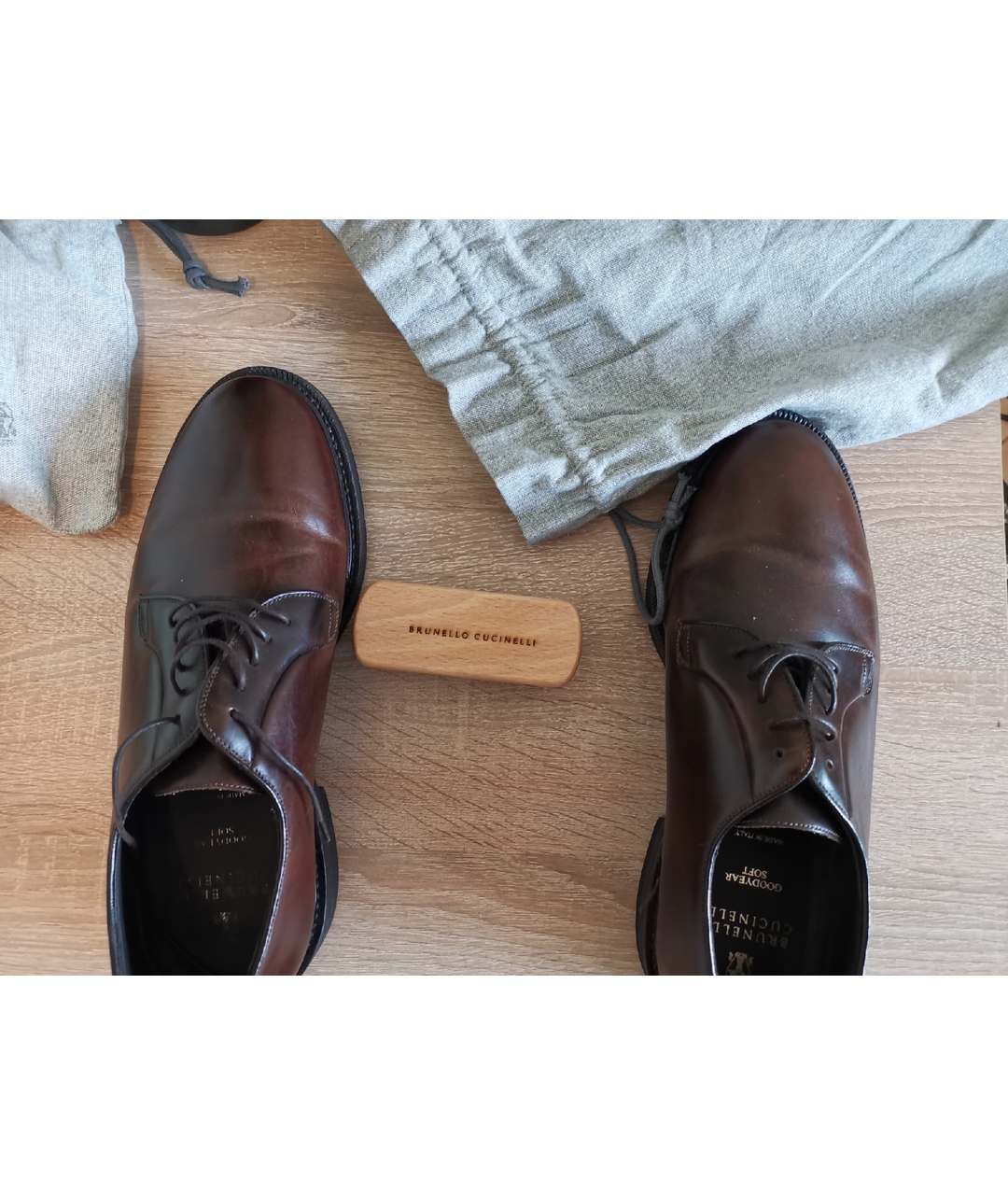 BRUNELLO CUCINELLI Коричневые кожаные туфли, фото 3