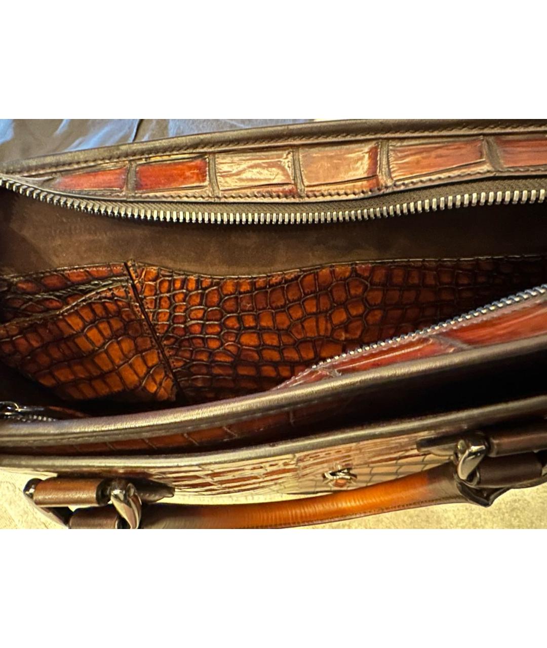 BERLUTI Горчичный портфель из экзотической кожи, фото 3