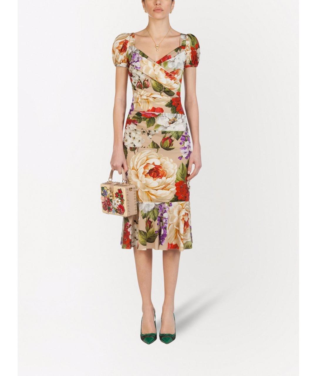 DOLCE&GABBANA Мульти коктейльное платье, фото 2