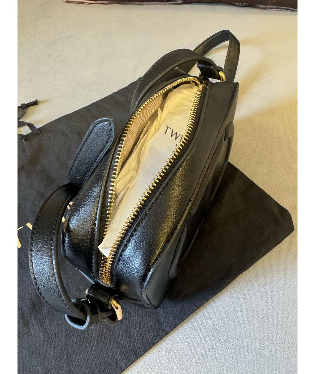 TWIN-SET Черная сумка через плечо из искусственной кожи, фото 4