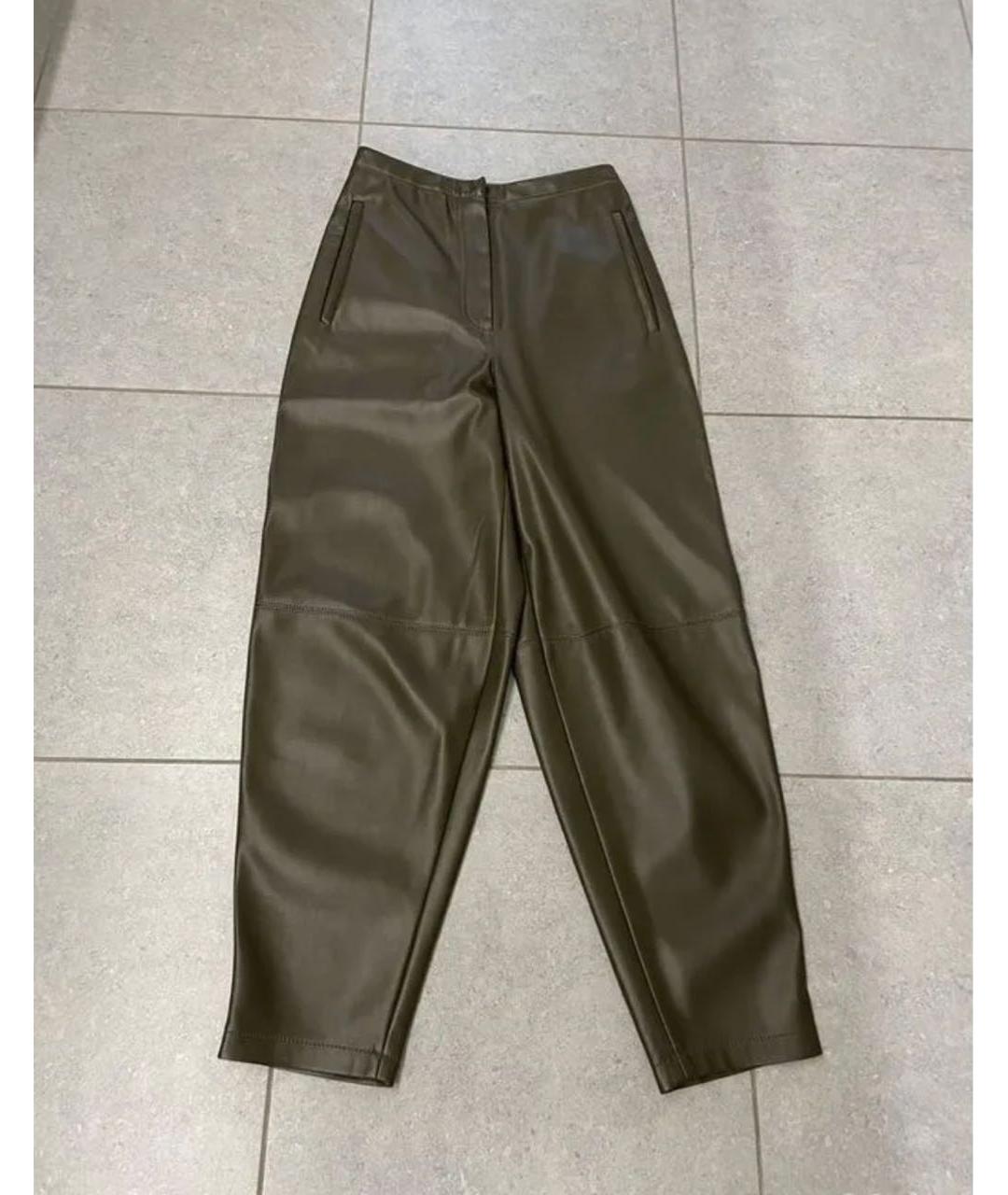 12 STOREEZ Коричневые полиэстеровые прямые брюки, фото 9
