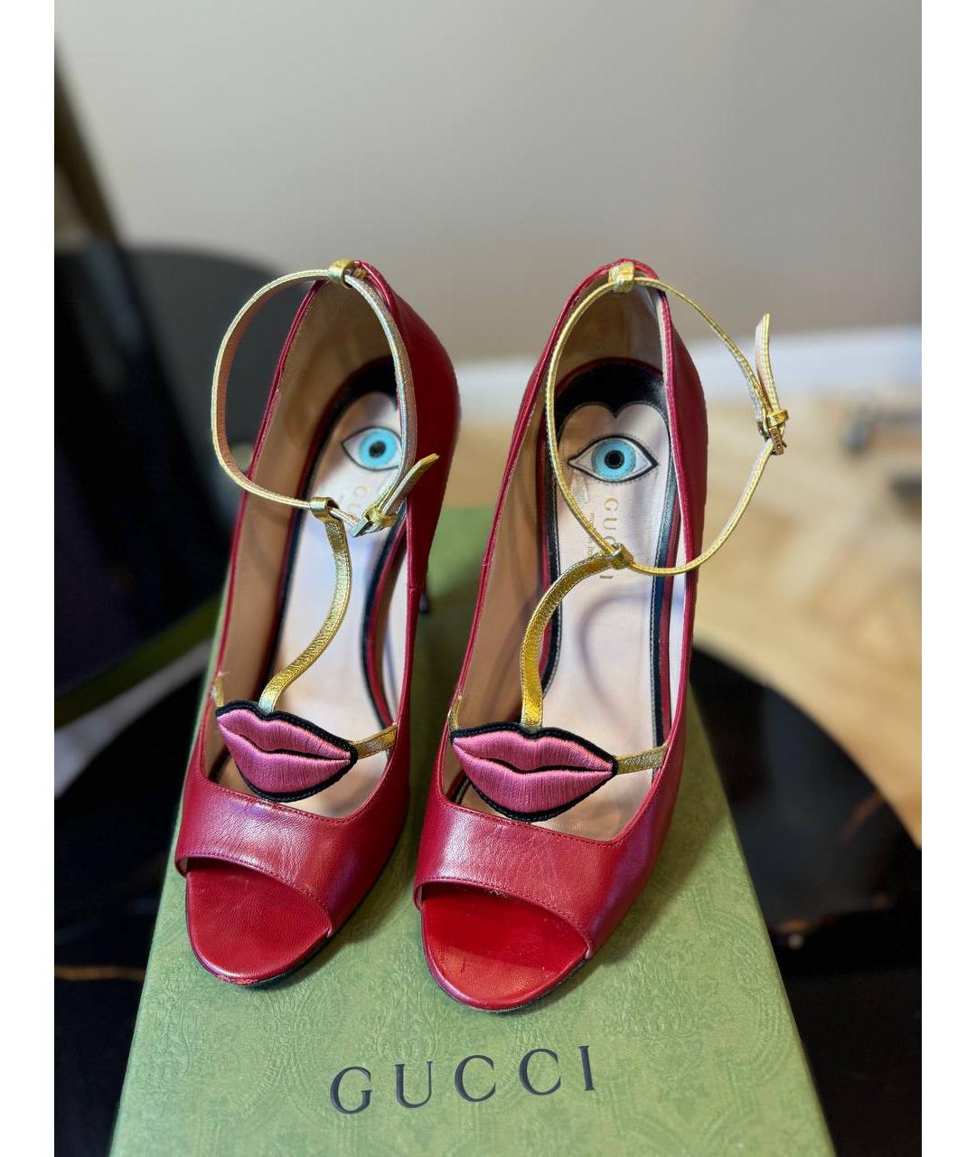 GUCCI Красные туфли, фото 3
