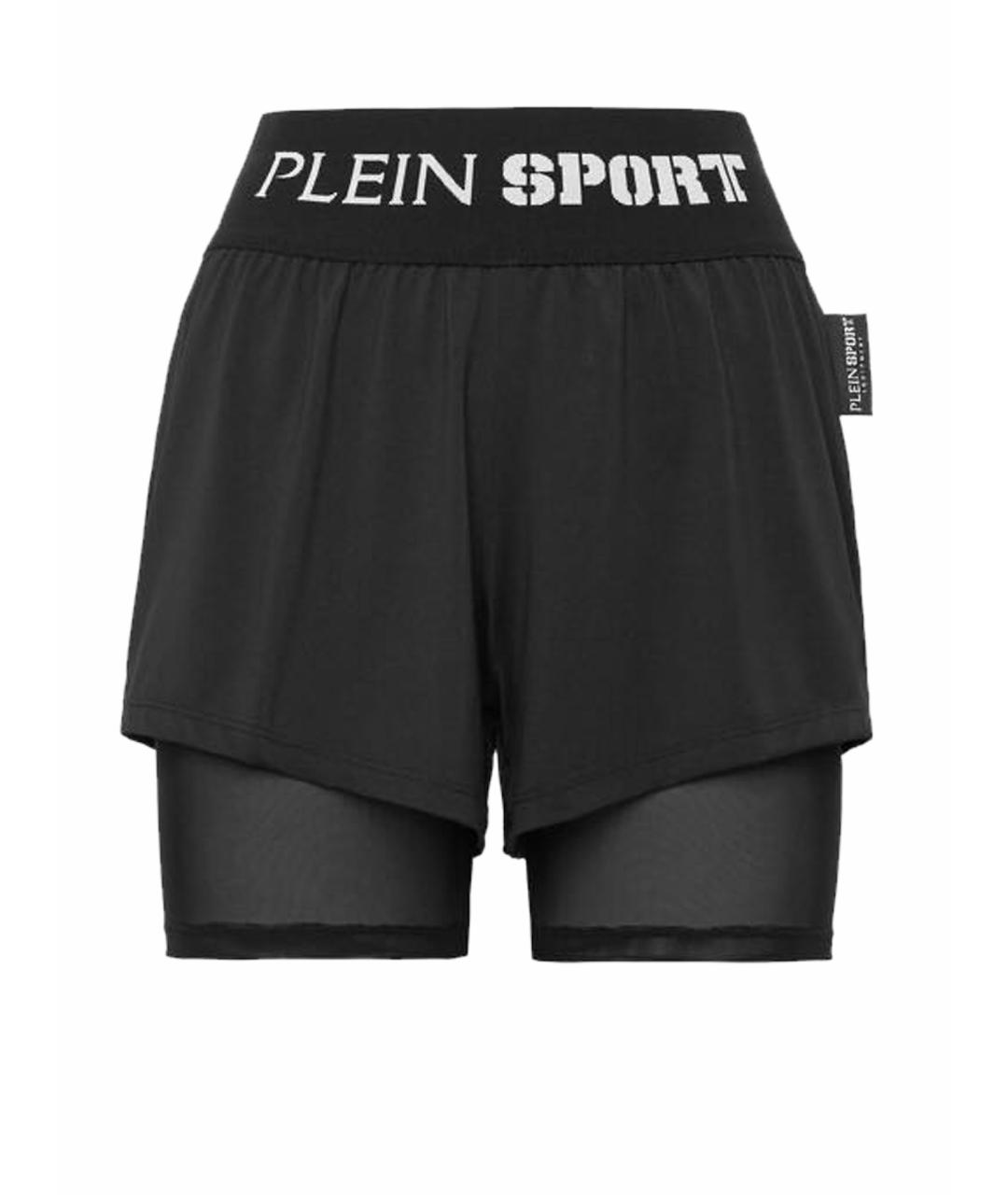 PLEIN SPORT Черные полиэстеровые спортивные брюки и шорты, фото 1