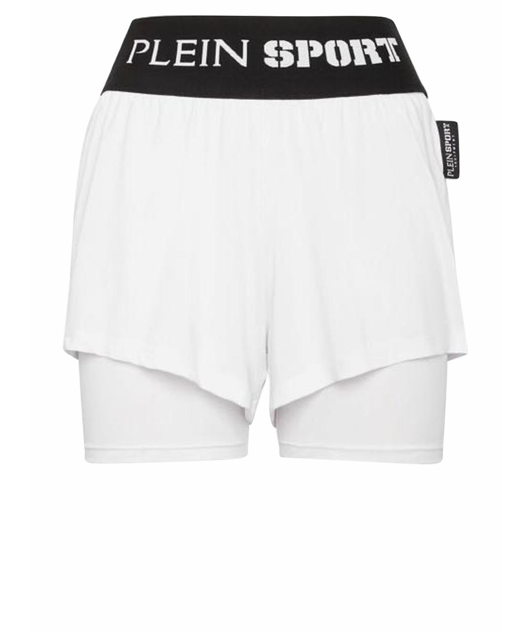 PLEIN SPORT Белые полиэстеровые спортивные брюки и шорты, фото 1