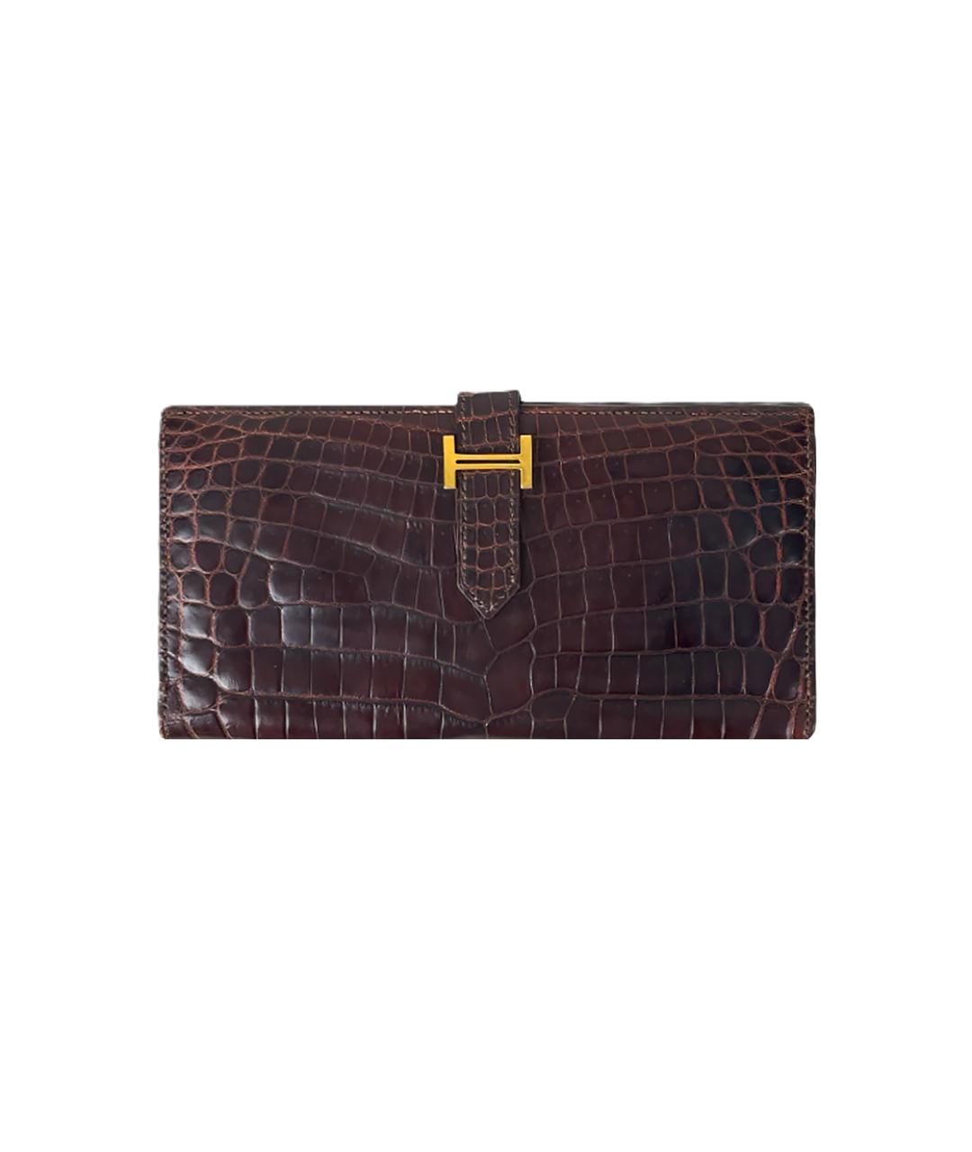 HERMES Коричневый кошелек из экзотической кожи, фото 1