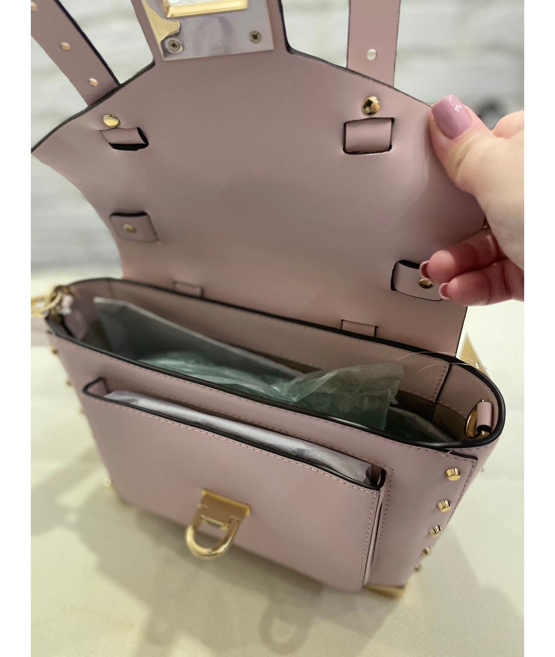 MICHAEL KORS Розовая кожаная сумка через плечо, фото 4