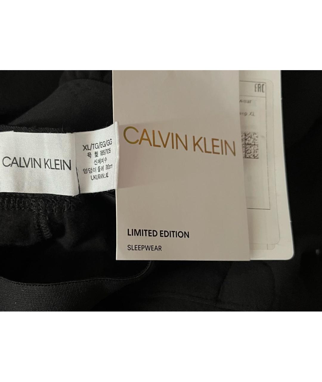 CALVIN KLEIN Черные хлопко-эластановые брюки чинос, фото 2