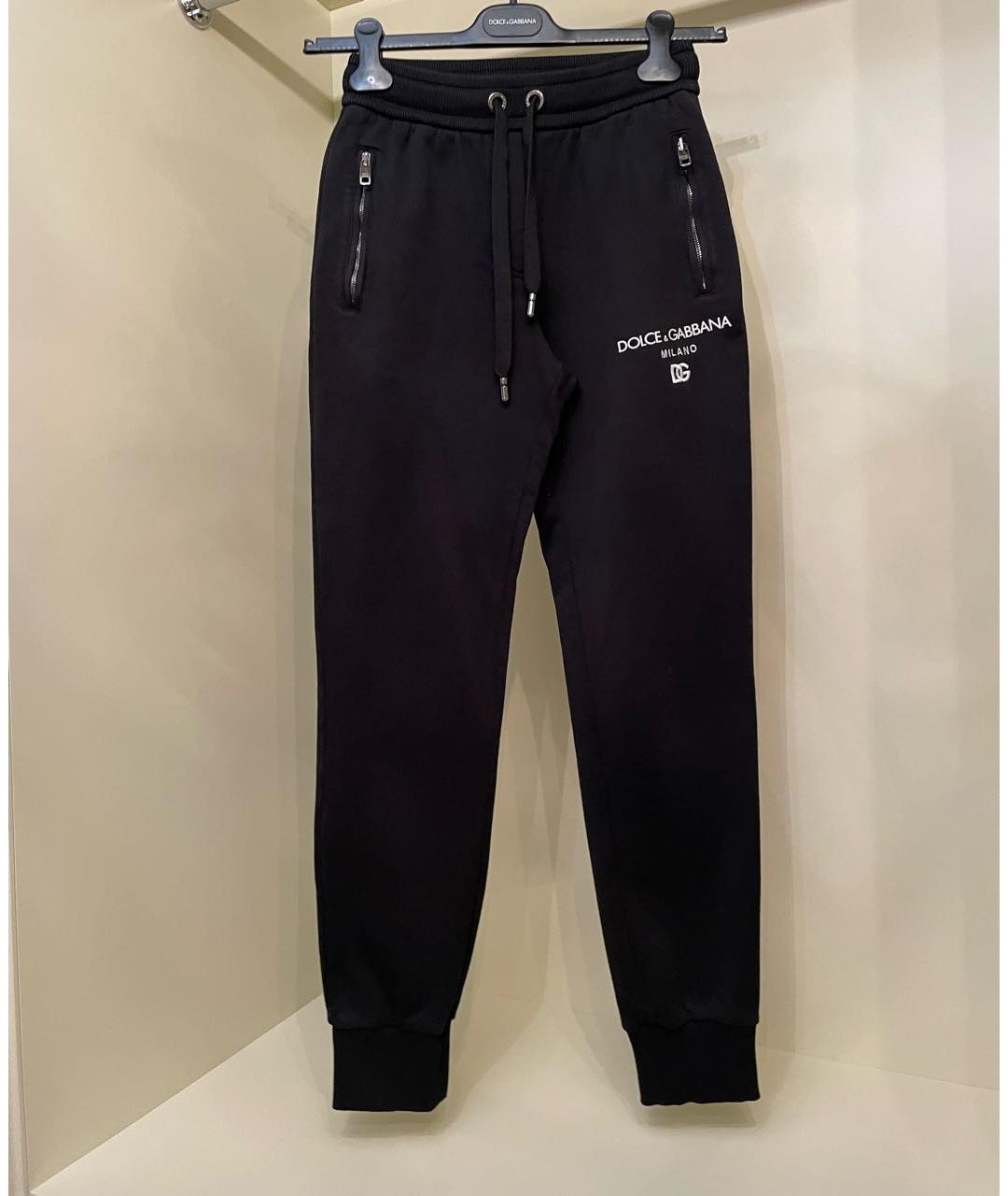 DOLCE&GABBANA Черные хлопковые спортивные брюки и шорты, фото 4