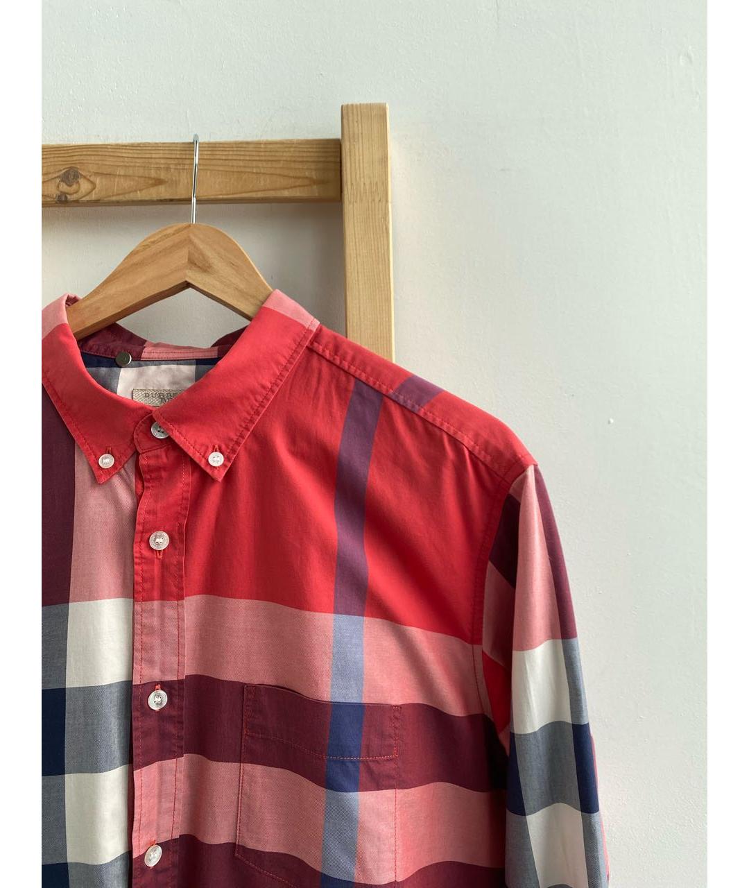 BURBERRY Красная хлопковая классическая рубашка, фото 3