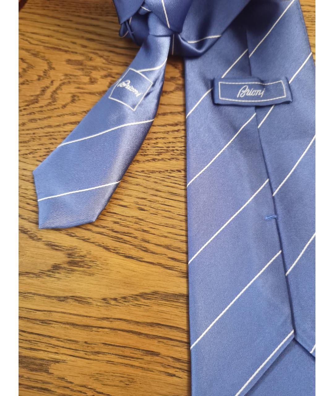 BRIONI Синий шелковый галстук, фото 7