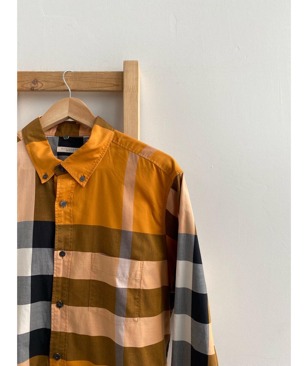 BURBERRY Оранжевая хлопковая кэжуал рубашка, фото 3