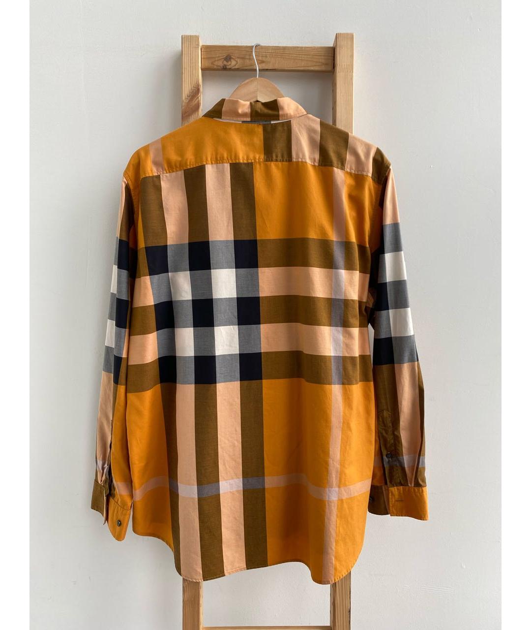 BURBERRY Оранжевая хлопковая кэжуал рубашка, фото 2