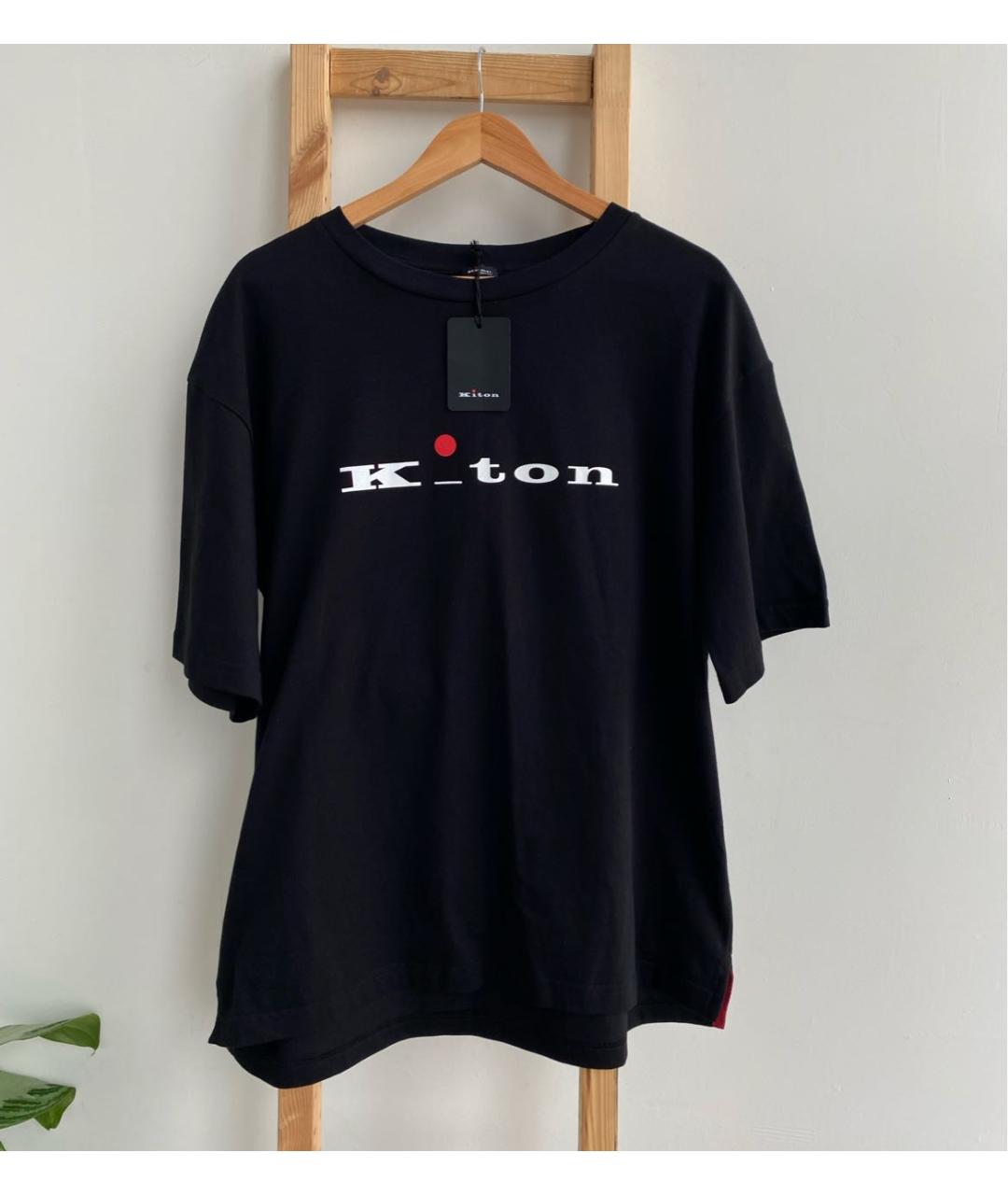 KITON Черная хлопковая футболка, фото 7