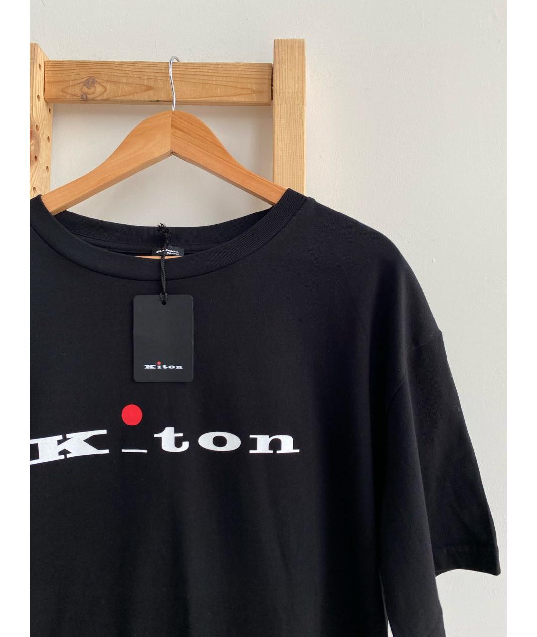 KITON Черная хлопковая футболка, фото 2