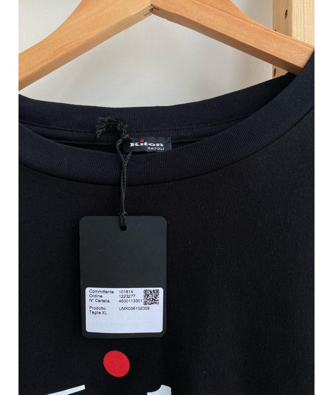 KITON Черная хлопковая футболка, фото 4