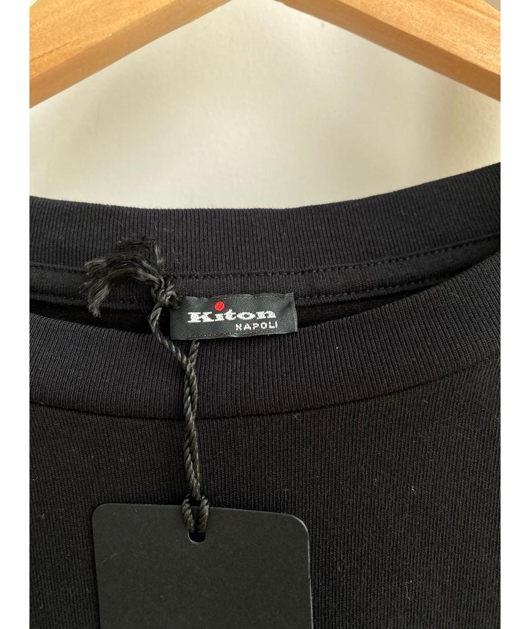 KITON Черная хлопковая футболка, фото 3