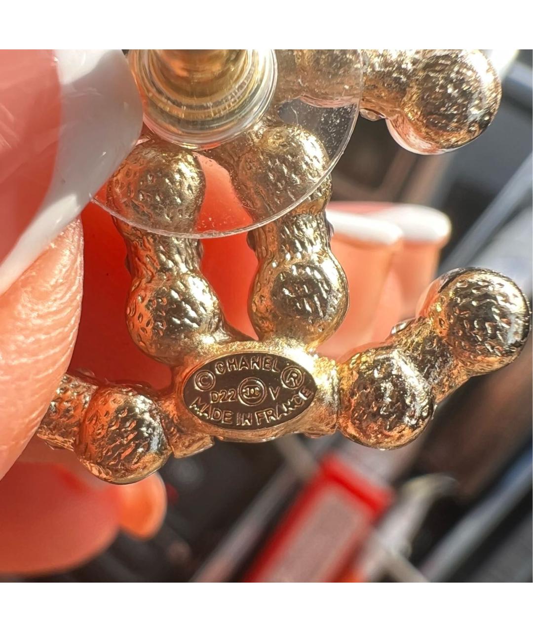 CHANEL Белые серьги, фото 4