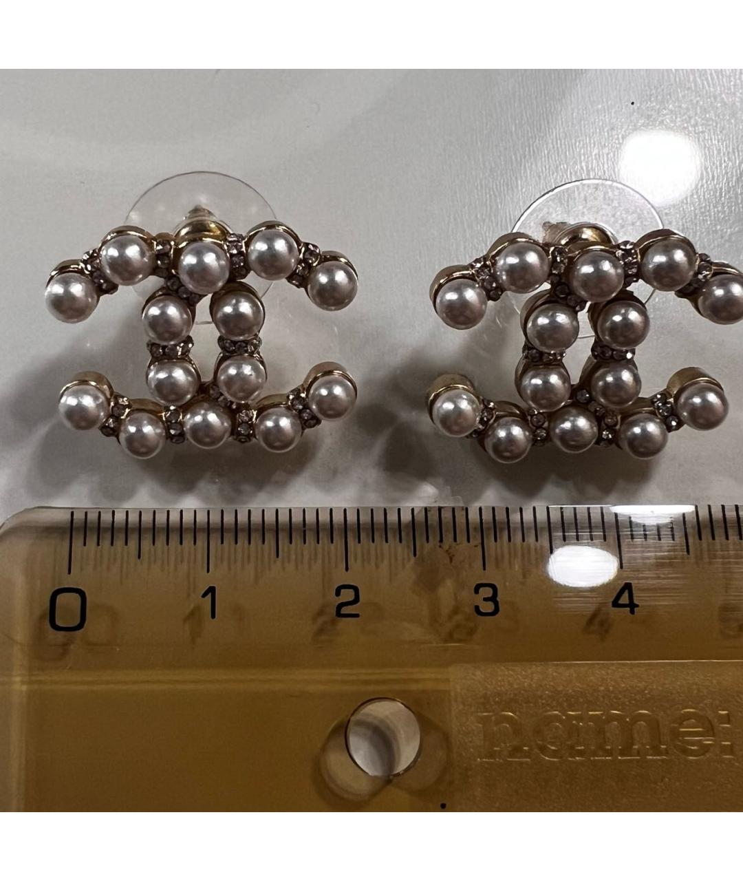 CHANEL Белые серьги, фото 5