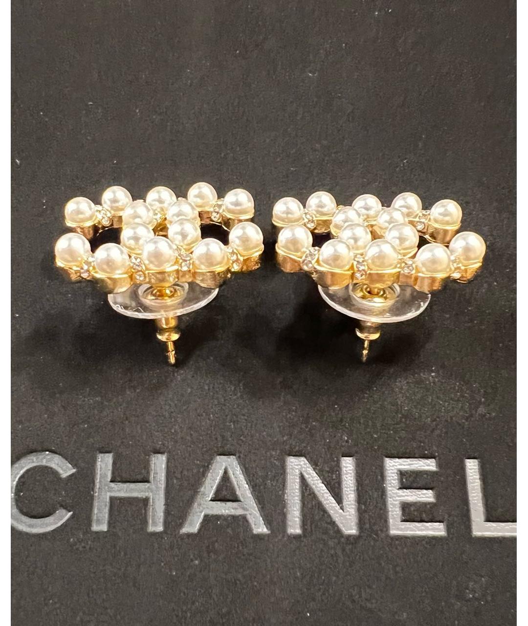 CHANEL Белые серьги, фото 3