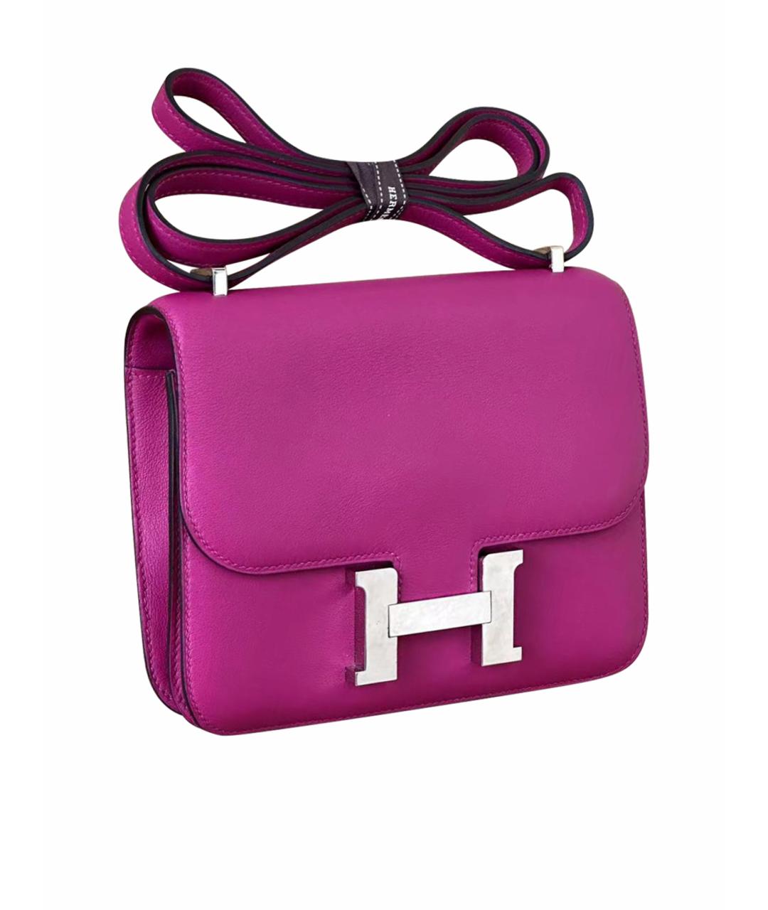 HERMES PRE-OWNED Фиолетовая кожаная сумка через плечо, фото 1