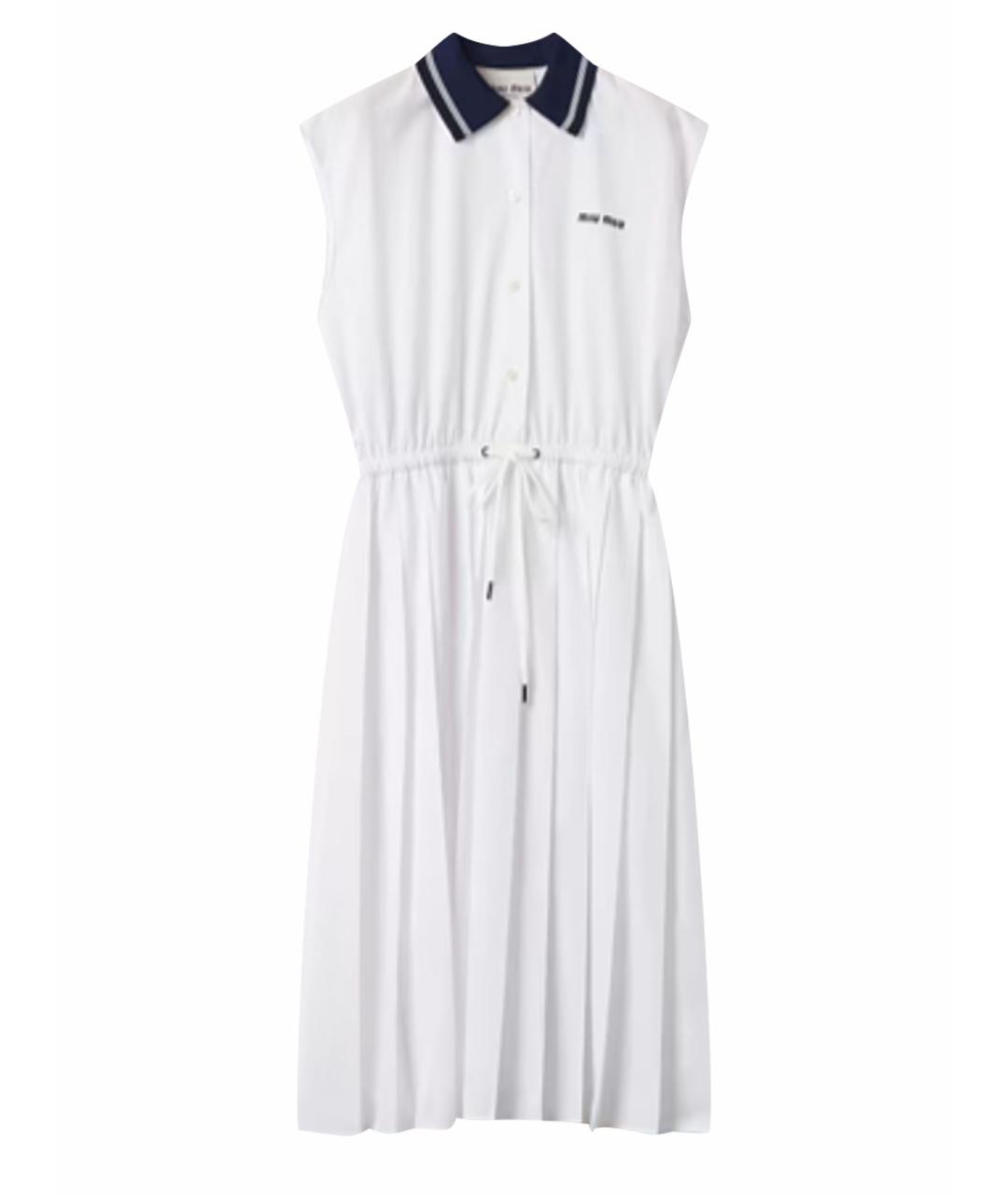 MIU MIU Белое хлопковое повседневное платье, фото 1