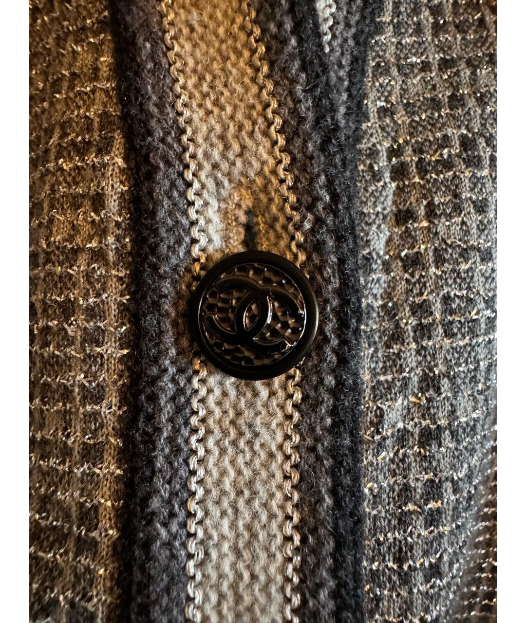 CHANEL PRE-OWNED Серый шерстяной кардиган, фото 8