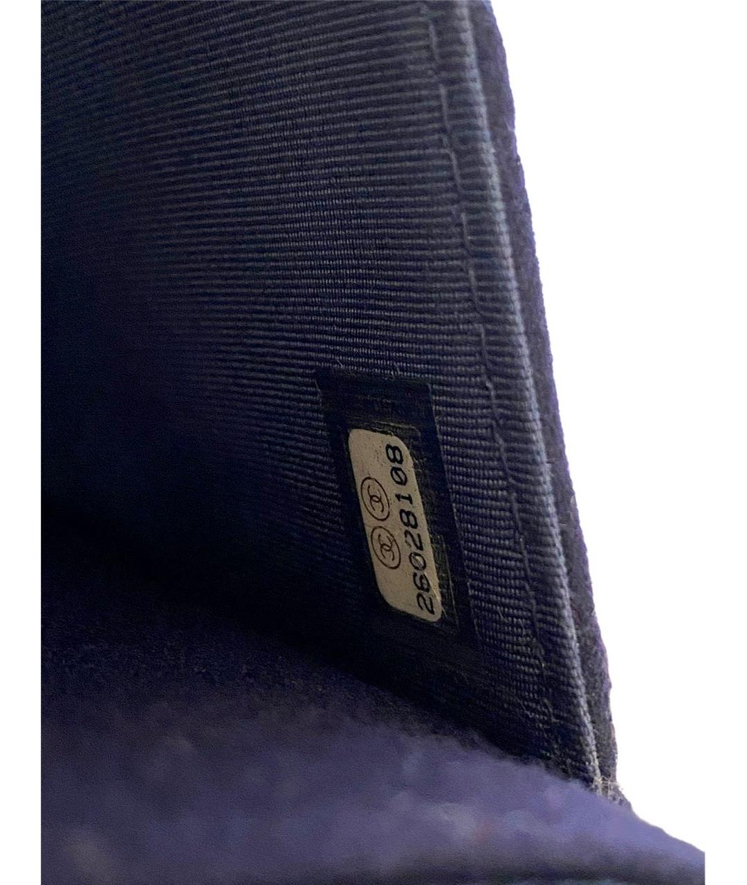 CHANEL PRE-OWNED Темно-синяя шерстяная сумка через плечо, фото 5